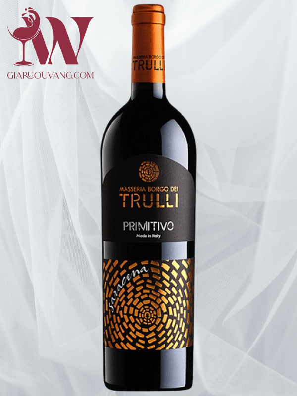 VANG Ý TRULLI PRIMITIVO SARACENA (NHÃN VÀNG ĐEN)=GIÁ RẺ
