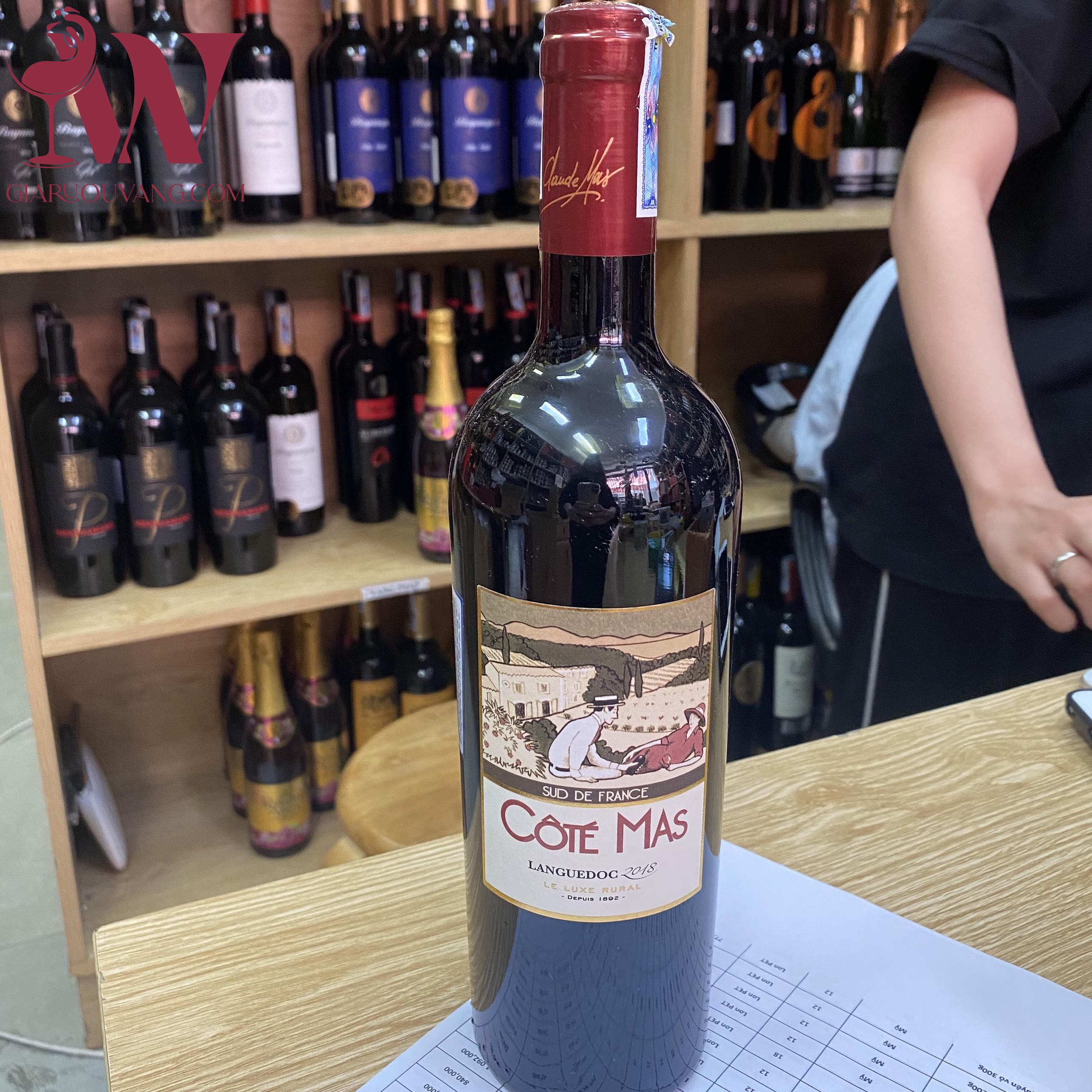 VANG PHÁP COTE MAS LANGUEDOC ROUGE 13,5 ĐỘ SIÊU RẺ