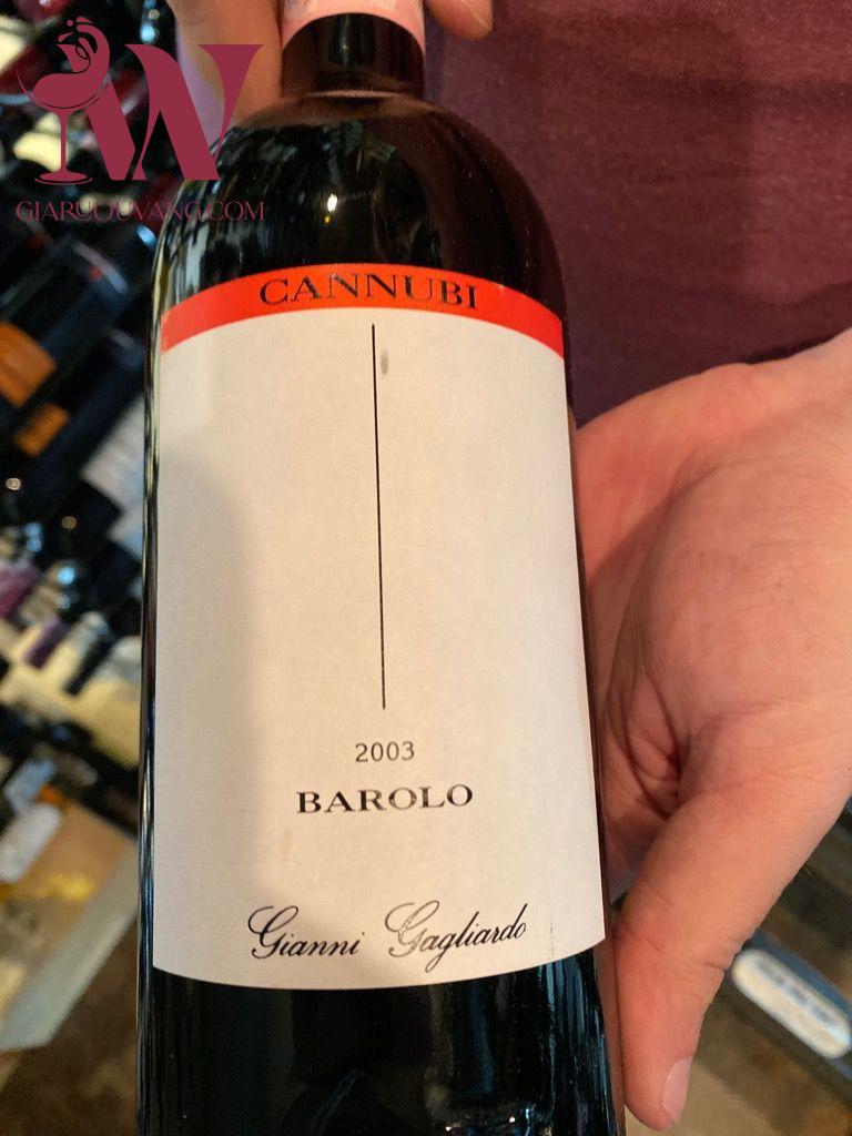 VANG Ý GIANNI GAGLIARDO BAROLO RISERVA CANNUBI 14,5 ĐỘ