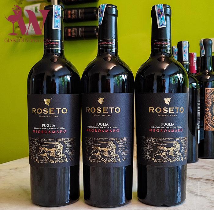 VANG Ý ROSETO NEGROAMARO PUGLIA 15 ĐỘ SIÊU RẺ