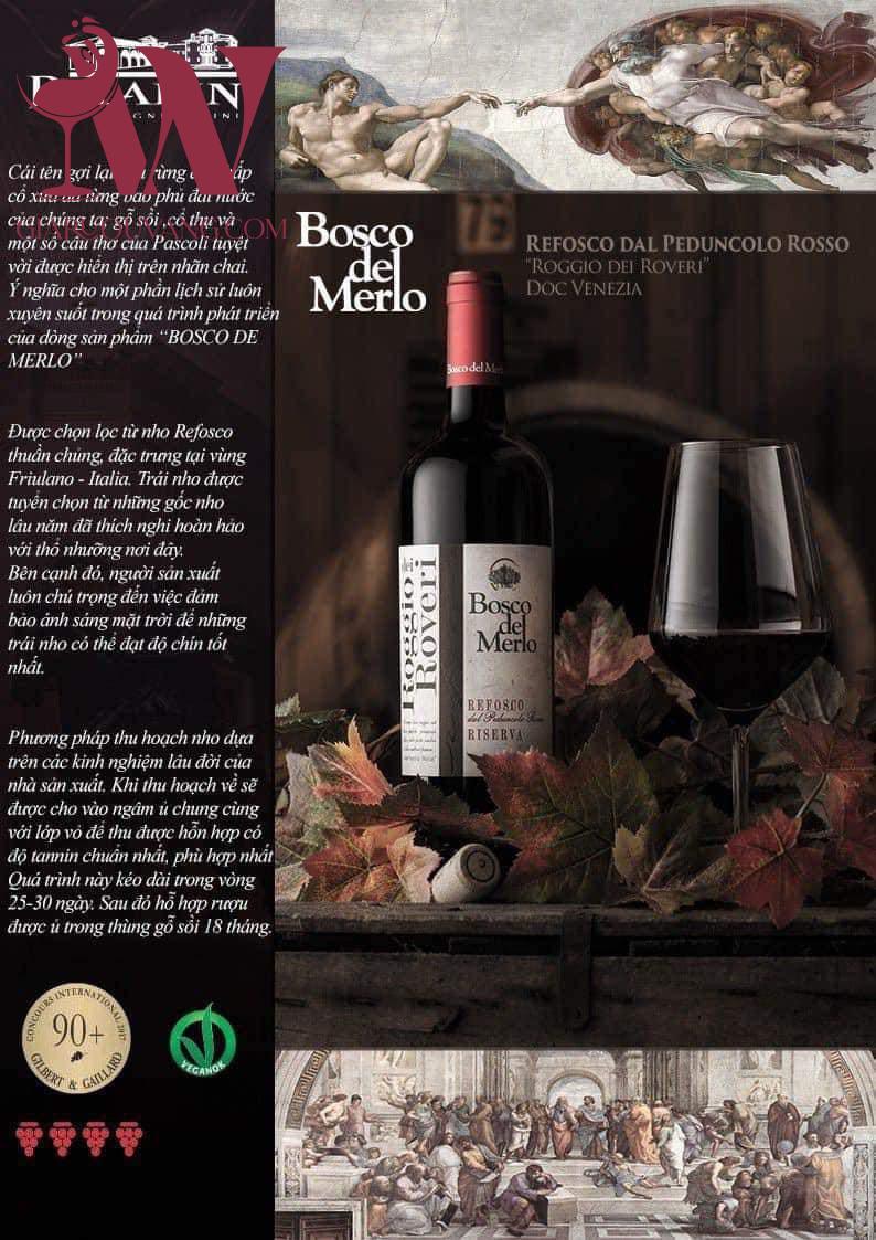 VANG Ý BOSCO DEL MERLO REFOSCO RISERVA DOC 2018