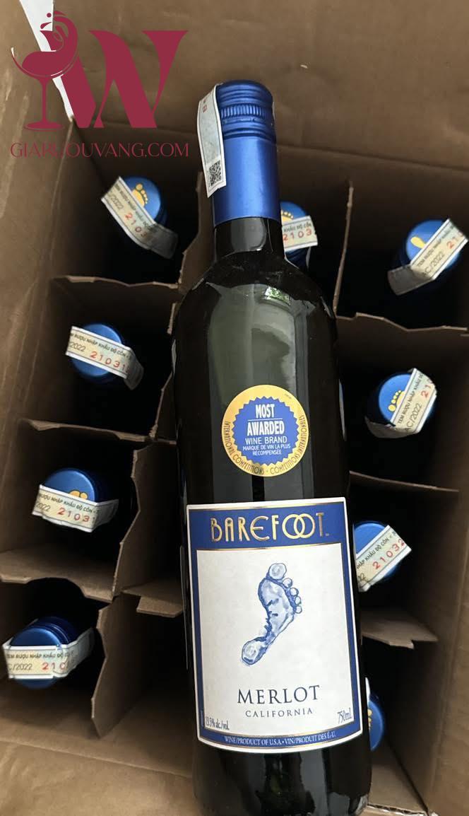 VANG MỸ BAREFOOT VARIETAL MERLOT