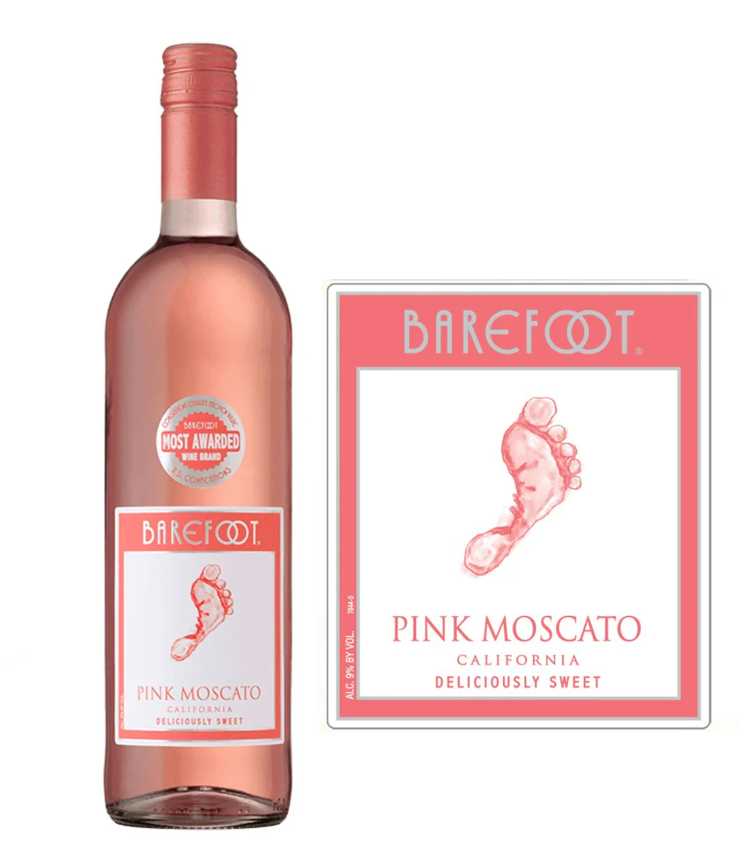 VANG MỸ BAREFOOT VARIETAL PINK MOSCATO 9 ĐỘ
