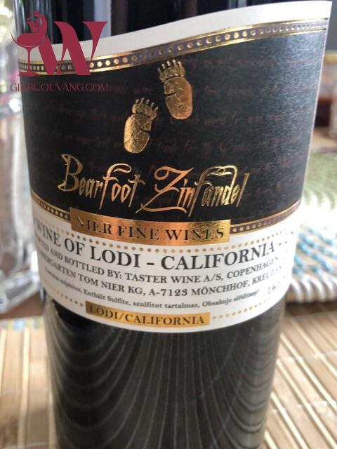 RƯỢU VANG MỸ BEARFOOT ZINFANDEL 14,5 ĐỘ RẺ NHẤT