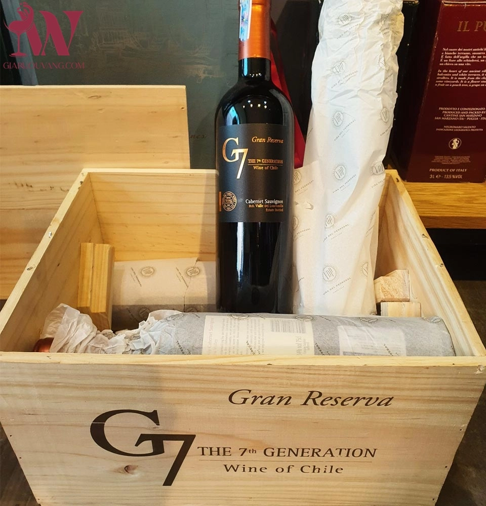 VANG CHILE G7 GRAN RESERVA CABERNET SAUVIGNON 14,5 ĐỘ
