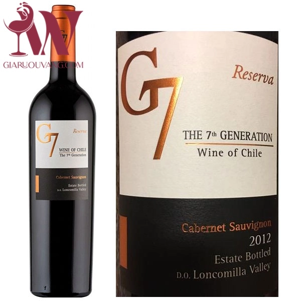 VANG CHILE G7 RESERVA CABERNET SAUVIGNON 14,5 ĐỘ