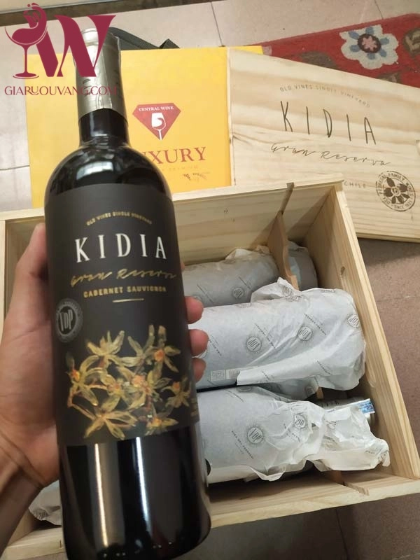 VANG CHILE KIDIA GRAN RESERVA CABERNET SAUVIGNON 14,5 ĐỘ