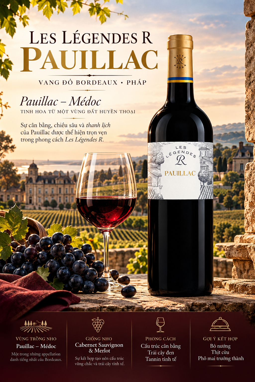 RƯỢU VANG PHÁP LES LÉGENDES R PAUILLAC