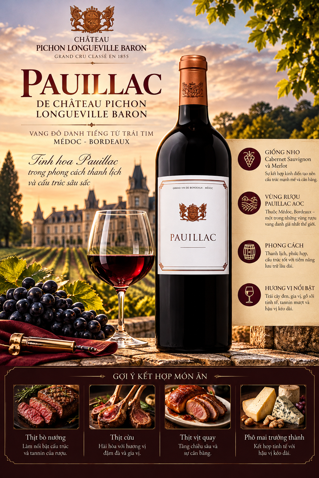 RƯỢU VANG PHÁP PAUILLAC DE CHÂTEAU PICHON LONGUEVILLE BARON