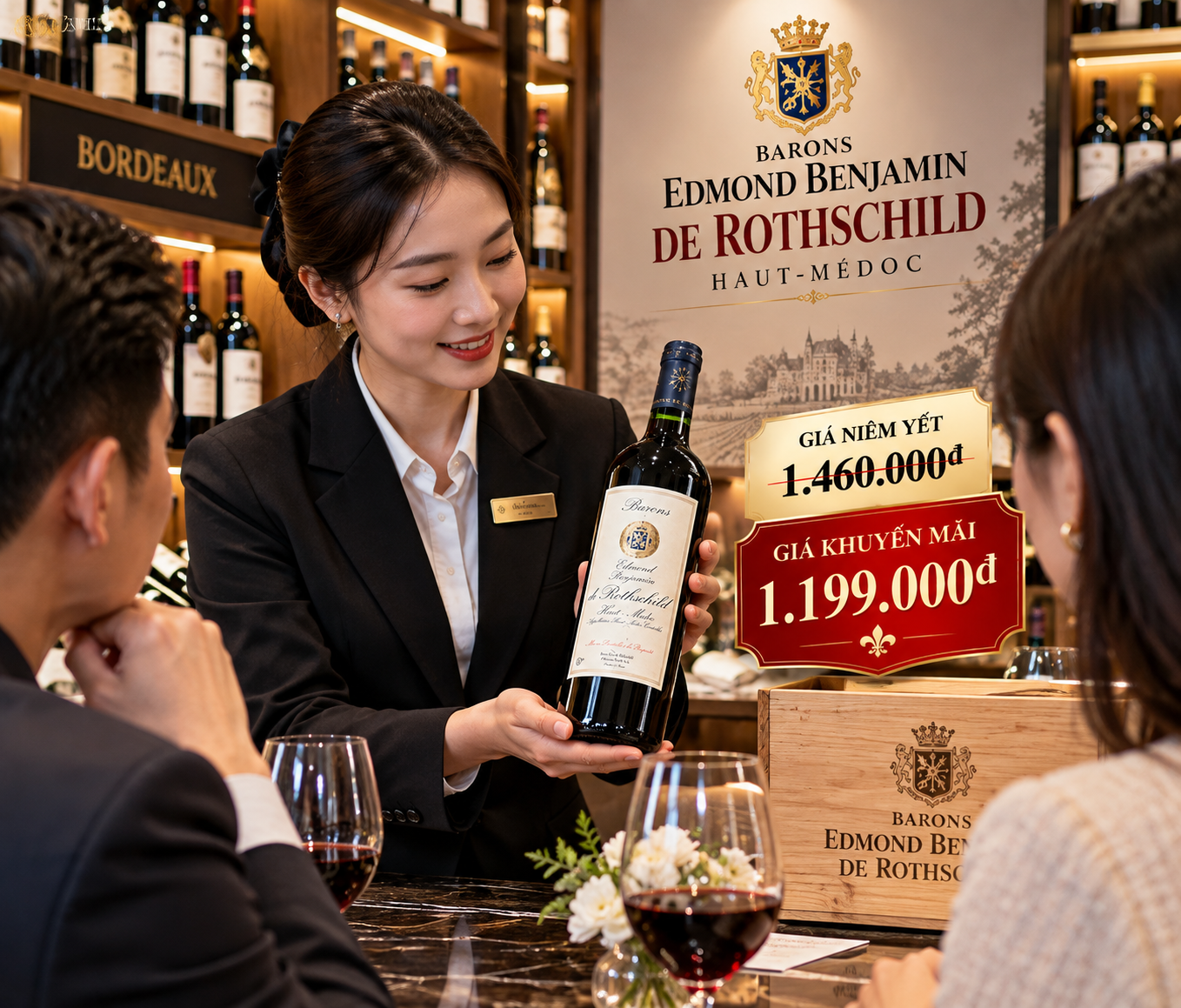 Rượu Vang Pháp Barons Edmond Benjamin de Rothschild Haut-Médoc