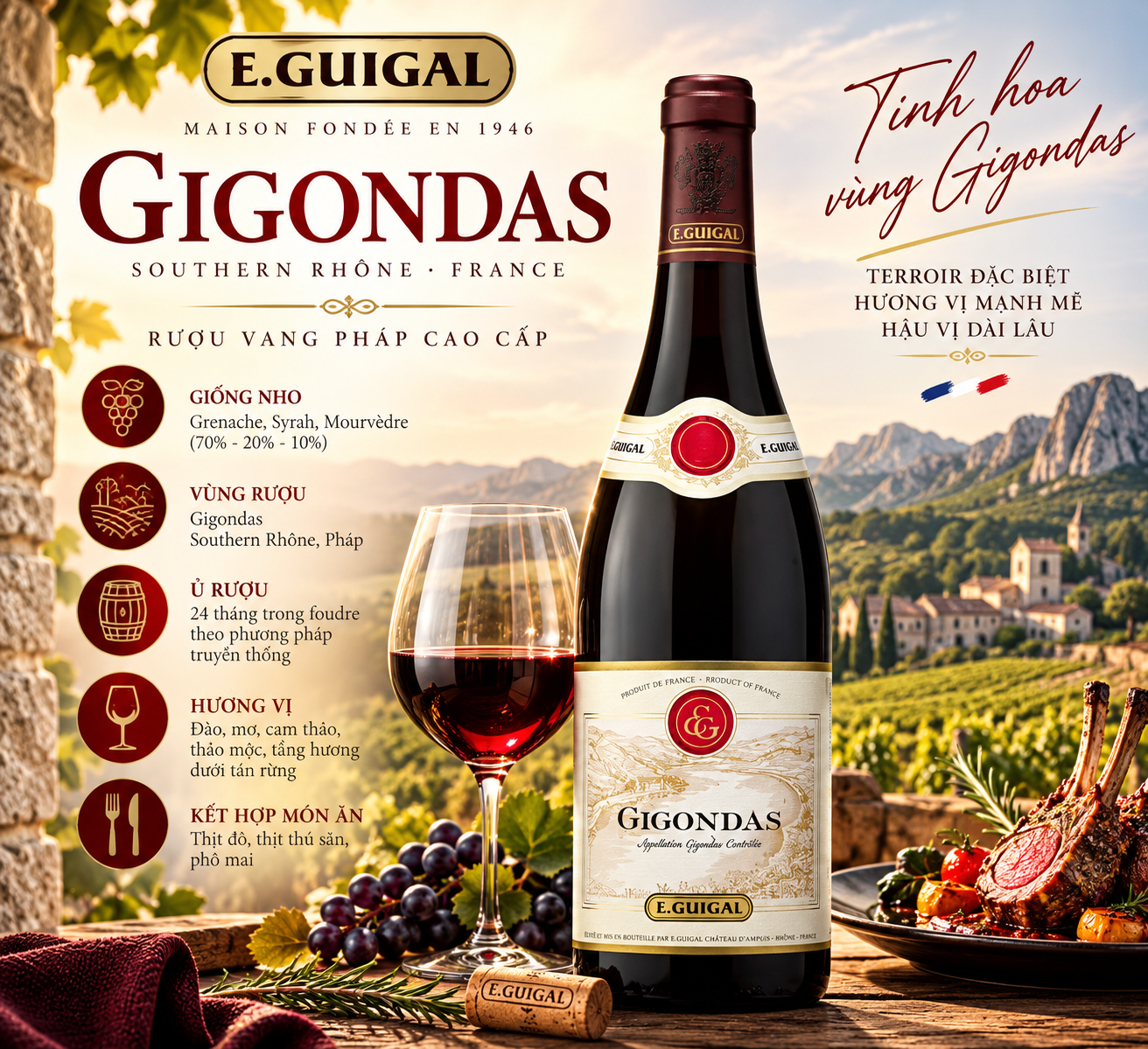Rượu vang E.Guigal Gigondas1