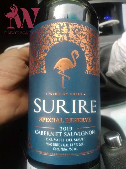 VANG CHILE SURIRE RESERVA CABERNET SAUVIGNON 13,5 ĐỘ