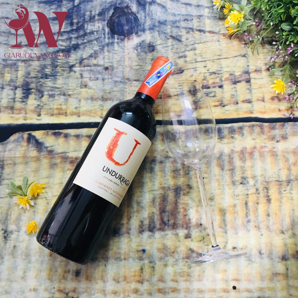VANG CHILE UNDUR VARIETAL CABERNET SAUVIGNON 13,5 ĐỘ
