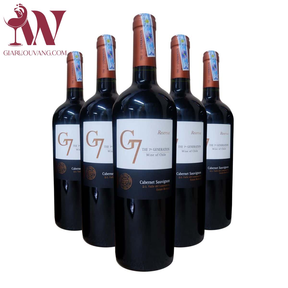 VANG CHILE G7 RESERVA CABERNET SAUVIGNON 14,5 ĐỘ
