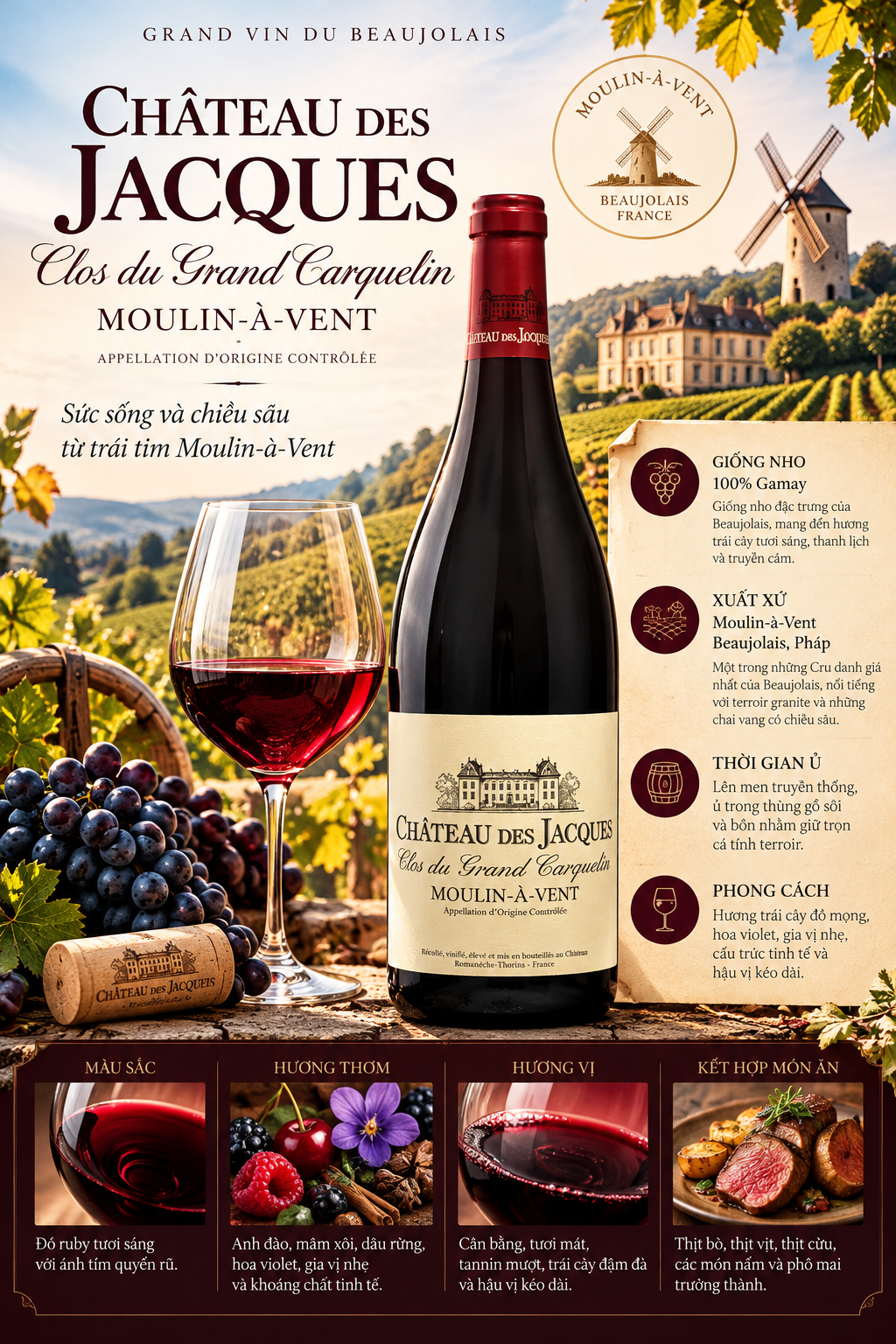 VANG PHÁP CHÂTEAU DES JACQUES CLOS DU GRAND CARQUELIN