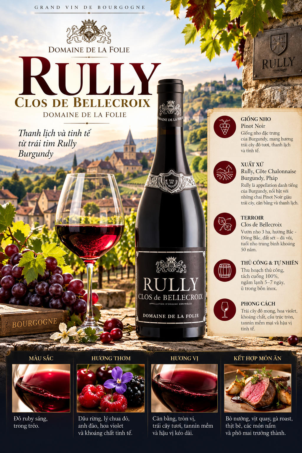 VANG PHÁP DOMAINE DE LA FOLIE RULLY CLOS DE BELLECROIX