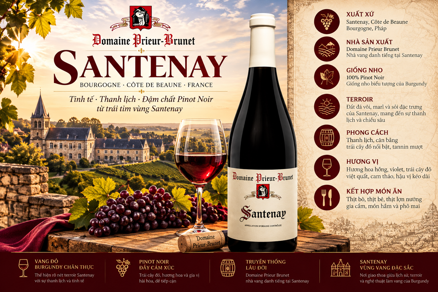 VANG PHÁP DOMAINE PRIEUR BRUNET SANTENAY