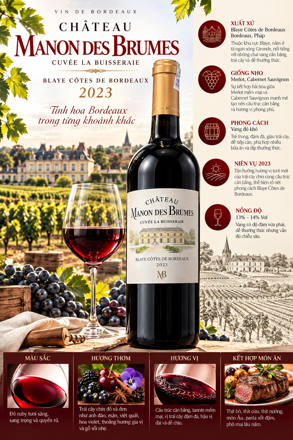 VANG PHÁP CHÂTEAU MANON DES BRUMES CUVÉE LA BUISSÈRAIE