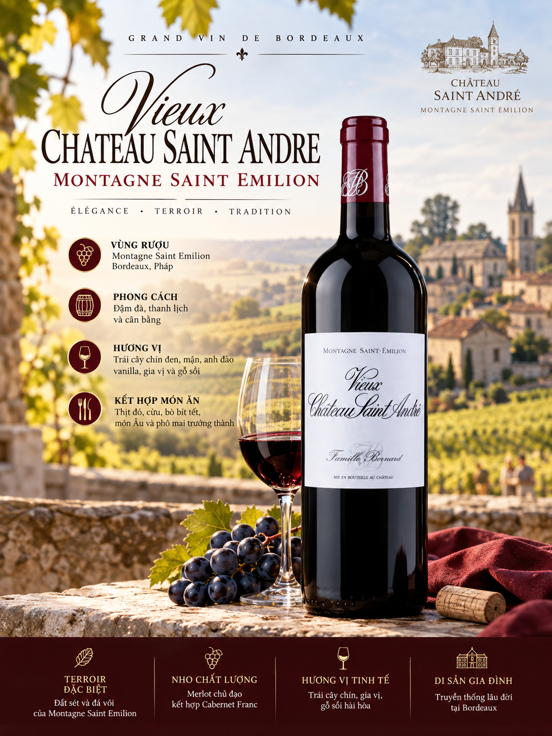 VANG PHÁP VIEUX CHÂTEAU SAINT ANDRÉ